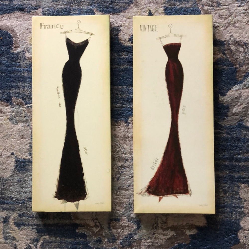 Beautiful artwork measures 20x8 inches each. Like new.